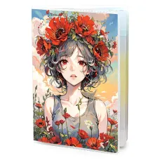 Обложка для паспорта Аниме девушка с венком MOB812