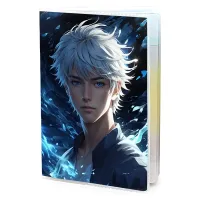 Обложка для паспорта Аниме парень с белыми волосами MOB814
