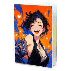 Обложка для паспорта Аниме девушка с улыбкой MOB821