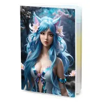 Обложка для паспорта Аниме девушка неко с синими волосами MOB851