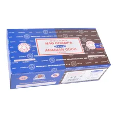 Блок благовоний NC + Arabian Oudh (Наг Чампа и Арабский Уд комбо) 12 упаковок по 15 грамм Satya-15-BL