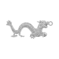 Кулон-подвеска Дракон, 15х40мм, цвет серебряный FET009-S