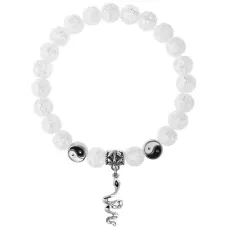 Браслет Змея (мудрость, здоровье, долголетие), Сахарный кварц 8мм