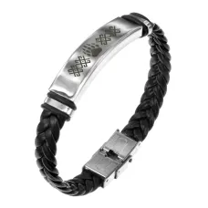 Кожаный браслет с гравировкой Печать Велеса BSKR1-127