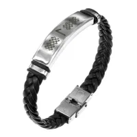 Кожаный браслет с гравировкой Руна Леля BSKR1-144