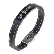 Кожаный браслет с гравировкой Белобог BSKR2-114