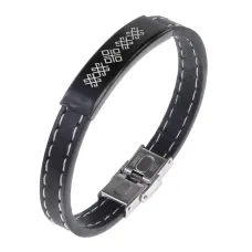Кожаный браслет с гравировкой Макошь BSKR2-125