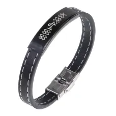 Кожаный браслет с гравировкой Привлечение денег BSKR2-132