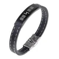 Кожаный браслет с гравировкой Руна Сила BSKR2-148