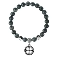 Браслет Клевер (удача, везение), Лабрадор 8мм BSPE1-19-3003