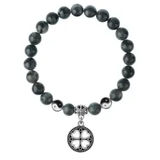 Браслет Клевер (удача, везение), Лабрадор 8мм BSPE1-19-3003