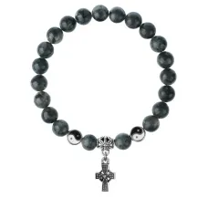 Браслет Крест (мудрость, гармония, процветание), Лабрадор 8мм BSPE1-19-3004