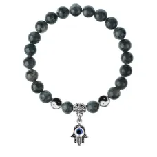 Браслет Хамса (от сглаза и зла), Лабрадор 8мм BSPE1-19-3006