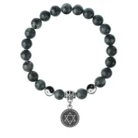 Браслет Звезда Давида (от сглаза и зла), Лабрадор 8мм BSPE1-19-3012
