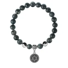 Браслет Звезда Давида (от сглаза и зла), Лабрадор 8мм BSPE1-19-3012