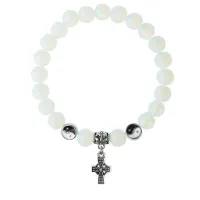 Браслет Крест (мудрость, гармония, процветание), Лунный камень 8мм BSPE1-20-3004