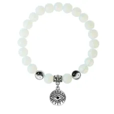 Браслет Глаз (от сглаза и порчи), Лунный камень 8мм BSPE1-20-3007