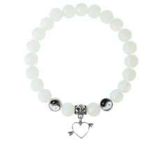 Браслет Сердце (Любовь), Лунный камень 8мм BSPE1-20-3011
