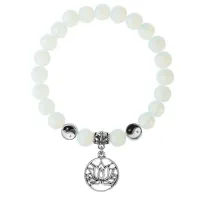 Браслет Лотос (гармония и развитие), Лунный камень 8мм BSPE1-20-3013