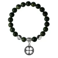 Браслет Клевер (удача, везение), Змеевик 8мм BSPE1-21-3003