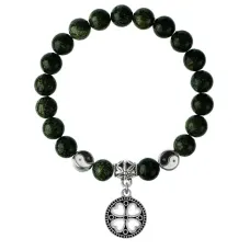 Браслет Клевер (удача, везение), Змеевик 8мм BSPE1-21-3003