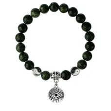 Браслет Глаз (от сглаза и порчи), Змеевик 8мм BSPE1-21-3007