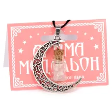 Аромамедальон Месяц с натуральным камнем розовый кварц, 4 см AM013-R