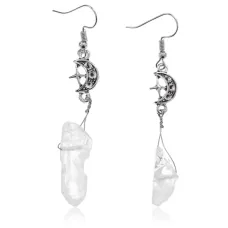 Асимметричные серьги Месяц с горным хрусталем SE265