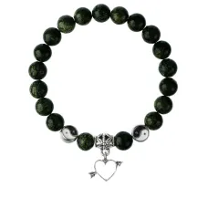 Браслет Сердце (любовь), Змеевик 8мм BSPE1-21-3011