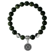 Браслет Звезда Давида (от сглаза и зла), Змеевик 8мм BSPE1-21-3012