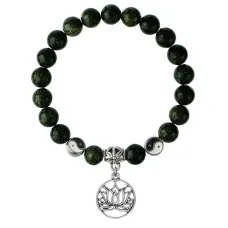 Браслет Лотос (гармония и развитие), Змеевик 8мм BSPE1-21-3013