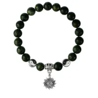 Браслет Глаз (от сглаза и порчи), Змеевик 8мм BSPE1-21-3018