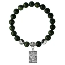 Браслет Таро - Колесо Фортуны, Змеевик 8мм BSPE1-21-3020