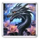 Дракон и розовые цветы 6,5х6,5см, акрил MA035