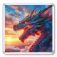 Дракон на рассвете 6,5х6,5см, акрил MA036