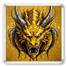 Золотой дракон 6,5х6,5см, акрил MA045