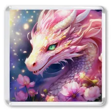 Розовый дракон 6,5х6,5см, акрил MA051