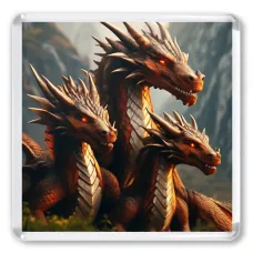 Три дракона 6,5х6,5см, акрил MA055