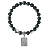 Браслет Таро - Солнце, Черный агат 8мм BSPE1-22-3022