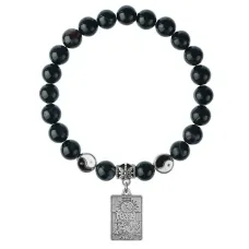 Браслет Таро - Луна, Черный агат 8мм BSPE1-22-3023