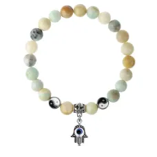 Браслет Хамса (от сглаза и зла), Амазонит 8мм BSPE1-23-3006