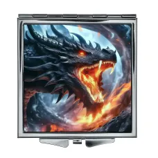 Складное зеркало квадратное Пламя дракона ZER2-0553