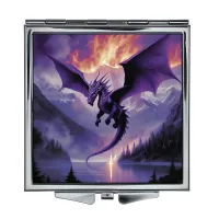 Складное зеркало квадратное Дракон в полете ZER2-0554