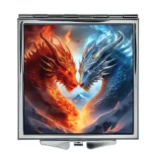 Складное зеркало квадратное Драконы Инь-Ян ZER2-0555