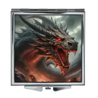 Складное зеркало квадратное Дракон гримдарк ZER2-0567