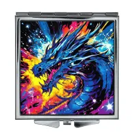 Складное зеркало квадратное Дракон ретро ZER2-0570