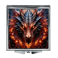 Складное зеркало квадратное Портрет дракона ZER2-0582