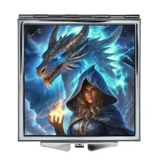 Складное зеркало квадратное Дракон и маг ZER2-0583