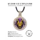 Кулон со стразами Двухцветный дракон, цвет светлое золото ALKS0242