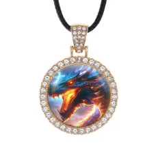 Кулон со стразами Гроза дракона, цвет светлое золото ALKS0244